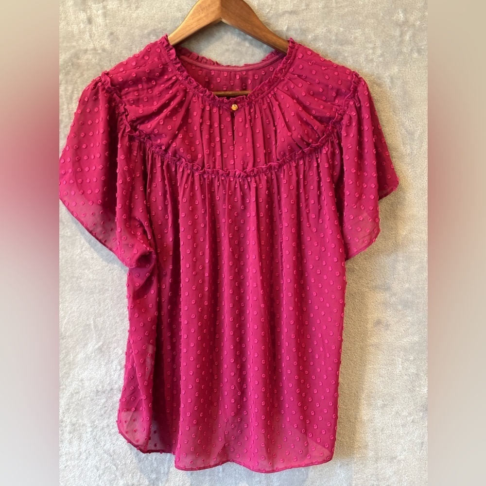 J. Crew Sheer Lightweight Flowy Top Sz L  Classic Feminine
